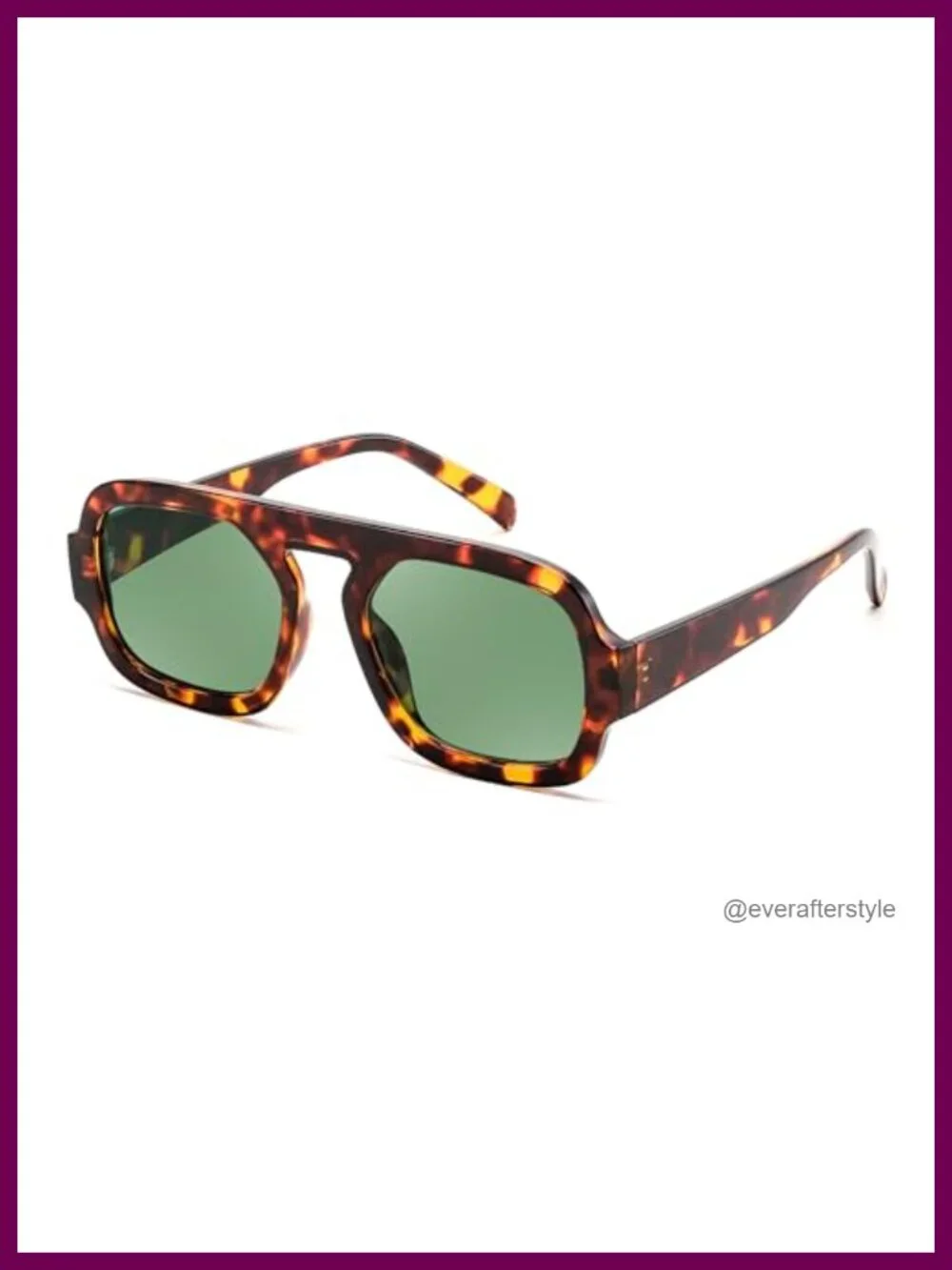 Retro Square Aviator Sunglasses 70s Vintage Plastic Frame UV Protection
